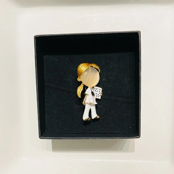 Woman Nurse Doctor Enamel Pin with ESSENTIAL HERO Scented Hand/Body Soap - Picture 3 of 8